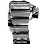 Joseph Ribkoff Black White Striped Long Sleeve V-neck Dress Women's Size 16 Photo 4