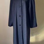 Vintage 80s 90s Andrea Wool Hooded Maxi Coat Cloak Style Charcoal Gray 16 Photo 0