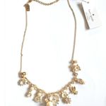 Kate Spade New!  Disco Pansy Flower Bird Crystal Gold-tone Necklace 16" +Extender Photo 4