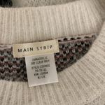 Main Strip  Fuzzy Leopard Knit Sweater Cream Black Brown Cozy Pullover Medium Photo 2