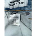 OAT High Rise Straight Crop Button Fly Raw Hem light wash Jeans Sz 25 #749 Blue Photo 4