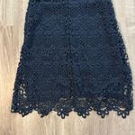 Taylor Sz‎ 2 Navy Blue Crochet Lace Mini Cocktail Elegant Short Party Dress Photo 7