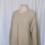 Good American Ribbed Crewneck Sweater Pullover Oatmeal Heathered Tan 3 Large Photo 6