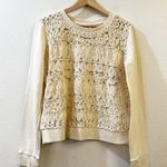 Anthropologie Akemi + Kin Ivory Long Sleeve Top Textured Sequin Size S Photo 1
