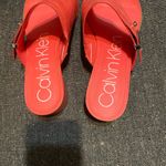 Calvin Klein  Red Croc-Pattern Sandals Photo 1