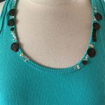 belle du jour  Aqua Mint Tank Coin Sequin Neckline Ribbed Womens Large Top Photo 5