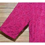 Catherine's Plum Magenta Blouse Top Size 4X Lacey Floral Pattern Stretch Purple Photo 3
