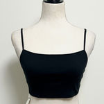 Aerie  Black Beach Daze Ribbed Lace Cropped Rose Gold Rings Bra Top Small NWT Photo 0