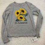 Awake Juniors' Sunshine Sunflower Long Sleeve Baby Tee.  Small and New Photo 1