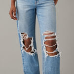American Eagle  Ripped Strigid Jeans High-Waisted Baggy Straight Photo 0