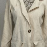 Free People  Womens Sweater Sz Medium Sarah Blazer Minimalist Preppy Neutral Photo 7