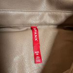 Spanx Long Sleeve Faux Leather Shirt Size Medium NEW Shacket Minimalist Classic Photo 5