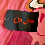 On Fire Light Pink Graphic Tee Limited Edition Sz L Cotton Whimsical Emojis Photo 5