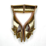 Butrich Bow Slide Pump in Gold Embossed Snake Size 40 (fits like an 8.5/9) Photo 2