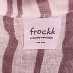 Frockk cotton striped dress / beach coverup sheer with pockets summer outfit Tan Size undefined Photo 2