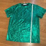 Boutique NWOT Metallic shiny short sleeve top size M Photo 10