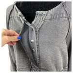 Pilcro Distressed Duster Hoodie Grey Black Size Small Photo 7