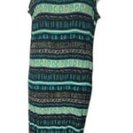 JM Collection Black Blue Summer Sleeveless Stretch Maxi Shift Dress Size 3X Photo 0