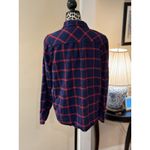 J.Crew Womens 12 Boy Shirt Plaid Long Sleeve Button Down Shirt Blue Red Flannel Photo 1