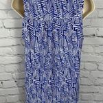 Lumiere Women’s Sleeveless Shell Blouse Royal Blue & White Plunging V Photo 1