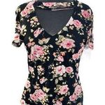 Almost Famous  Black Floral Top Photo 0