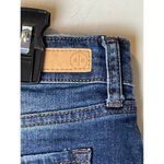 BP  Denim Blue‎ Medium Wash Cotton Blend A Line Raw Hem Mini Skirt Size 28 Photo 6