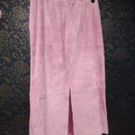 Vintage terry Lewis Pink Suede Leather Skirt Size 14P Photo 1
