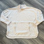 Elie Tahari Ellie Tabari Cream Mock Neck Top Oversized Elegant Gold Zip Pullover Sweater Photo 1