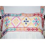 Blu Pepper Cream Colorful Embroidered Blouse Top Ruffle Sleeves Size L Babydoll Photo 2