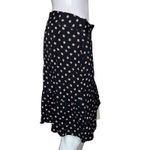 Gap  Skirt Womens 8 Black Pink Floral Flower True Wrap Skirt Bohemian Cottagecore Photo 1