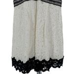 Adelyn Rae White Black Lace Contrast Trim High Neck Dress size Medium Photo 6