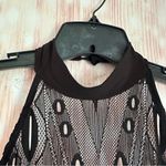 Auditions  Black Open Neck Crochet Halter Neck Nightgown Photo 3