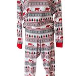NWOT ~ WONDERSHOP 2 Pc. Bears Trees Snow Lounge Sleepwear Pajamas ~ Women's XL Red Photo 1