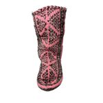 Handmade Knitted Pink and Gray Slippers High Calf B160 Photo 4