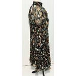 Mikael Aghal Floral Mock Neck‎ Dress Long Sleeve Knee Length Black Multi Size 12 Photo 6
