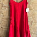 NWT Womens Midi Dress Sz Small Red Shark Bite Hem Bohochic Photo 3