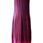 AS BY DF Silk Dress Leather Top Trim Sleeveless Burgundy Ombre Hi Photo 1