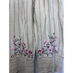 Coldwater Creek Size 1X Wide Leg Embroidered Pants Jacket Set Linen Khaki Photo 3