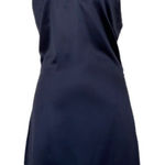 NWT Lelis Collection Women's Navy Blue Satin Lined V Neck Halter Dress Size S Photo 0
