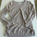 Old Navy  Maternity V Neck Long Sleeve Heathered Knit Sweater Top Size L Photo 0