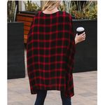 New Amaryllis Red & Black Plaid‎ Oversized Kimono Size Small Size M Photo 2