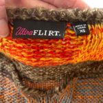 Ultra Flirt Vtg Y2K Soft Chunky Knit Striped Multicolor Patch Pockets Sweater Size XS Boho Photo 5