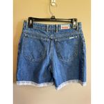 Vintage Blue Denim Shorts Women's Lace Trim High Waisted Mom Shorts Retro Size 26 Photo 1