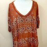 Free People  No Matter What Paisley Top Moody Combo Terracotta S NEW Photo 0