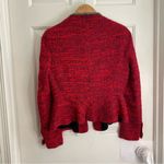 ZARA Red Blazer Fantasy Boucle Red metal embellished blazer size large RARE Photo 5