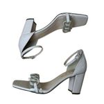 Unisa Nude Neutral Chain Link Detail Heels Sandals Size 9.5 Patent Photo 0