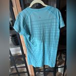 Lululemon  Run Swiftly Tech Short Sleeve tee shirt Spry Blue crewneck stripes Photo 10