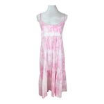 Gap  Pink and White Tie Dye Print Tiered Ruffle Sleeveless Sundress Size Small Photo 1