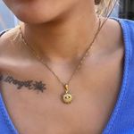 Boutique Gold Evil Eye Dainty Pendant Necklace Photo 0