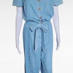 st. john's bay St. John's Bsy Chambray Denim Cropped Jumpsuit Size Medium Photo 1